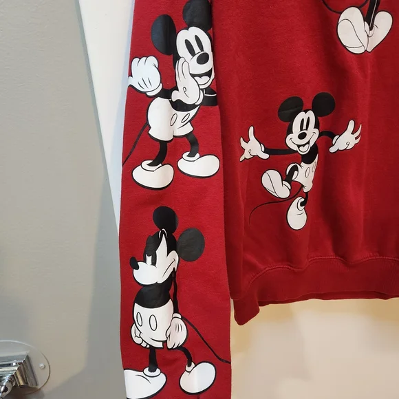 Disney Red Mickey Mouse Graphic Crewneck Sweatshirt - Picture 5 of 5